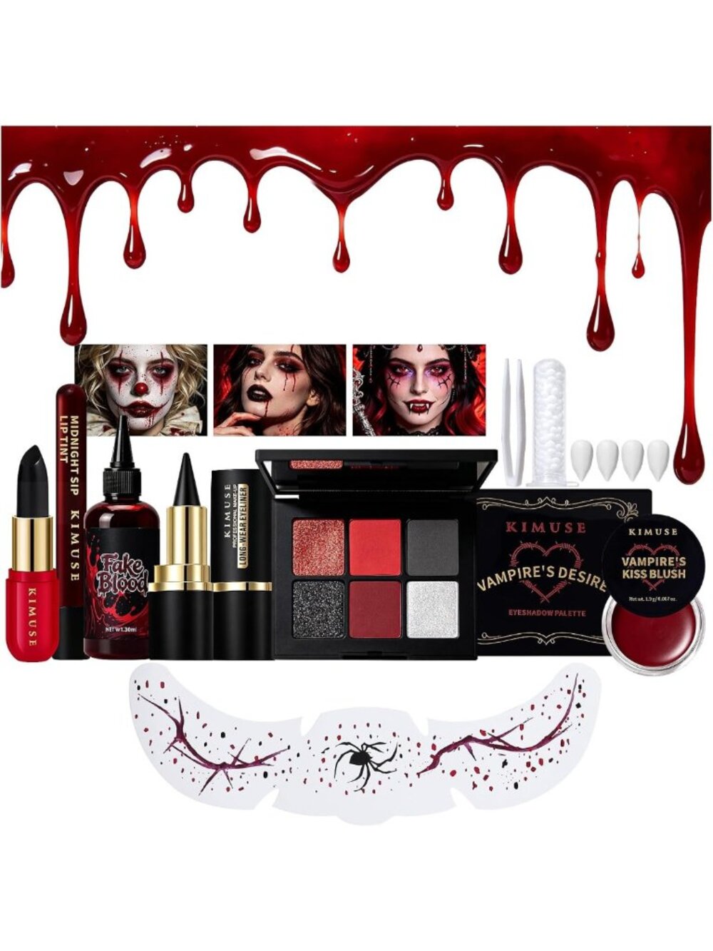 Vampire Halloween Makeup Kit - SFX Costume Set for Cosplay & Parties